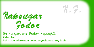 napsugar fodor business card